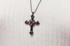 レストローズ クロス ペンダント ネックレス ゴシック調