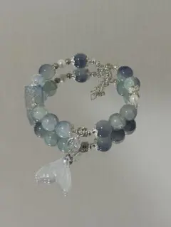 アクアマリン・アメジスト 2連ブレスレット