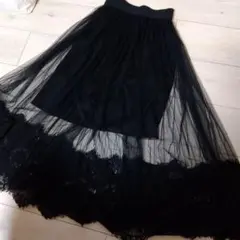 シースルースカート　レーススカート　ブラック