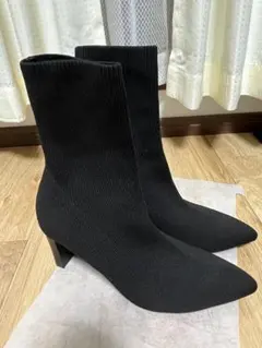 RANDA ストレッチ プレートヒールソックスブーツ ブラックM