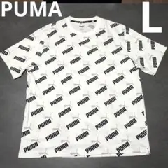 【PUMA プーマ】【L】Tシャツ　レディース　半袖　総柄　カジュアル　ロゴ