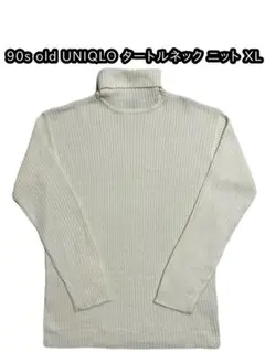 90s old UNIQLO vintage タートルネック 白 ニット 希少