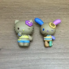 ガチャガチャ　日焼けキティ&ウサハナ2点セット