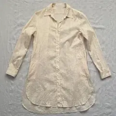 Spick & Span ストライプ ロングコットンシャツ