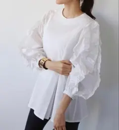 ELFRANKフリル付きホワイトシャツ