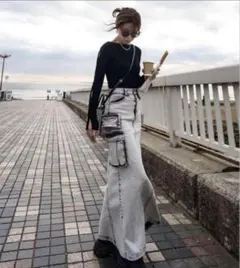 グラムリップス glamlips マーメイドウォッシュドデニムスカートのサムネイル
