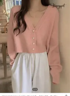 shein honeyspot クロップカーディガン　ソリッド　ドロップショルダ