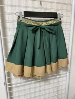 アクシーズファム　ミニスカート　バイカラー　プリーツキュロット風スカート