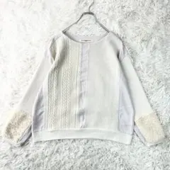 GALLARDAGALANTE 異素材切替 ニットプルオーバー F ボア袖のサムネイル