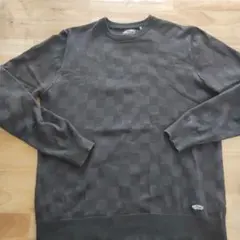 VANS ダークグレー チェック柄 長袖カットソー M