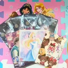 Disney☆不思議の国のアリス☆美女と野獣☆色紙☆キーホルダー