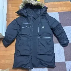 new balance ブラック ダウンコート　ダウンジャケット フード付き