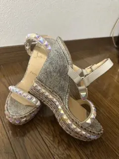 Christian Louboutin シルバーウェッジヒールのサムネイル