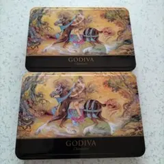 GODIVA チョコレート缶 空き缶2個セットのサムネイル