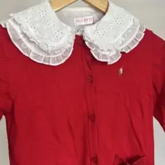 【美品】polo赤いカーディガン ＋mezzo pianoブラウスセット