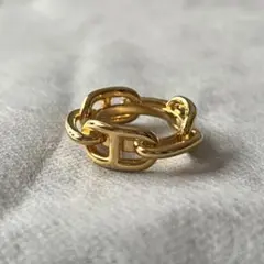 ほぼ未使用 美品 エルメス スカーフリング ゴールド シェーヌダンクル ルガテ