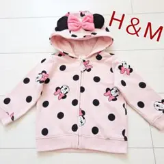 H＆M エイチアンドエム ピンク ディズニー ミニーマウス 80cm パーカー