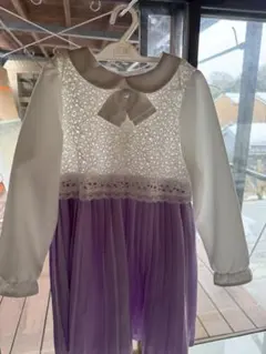 フォーマルワンピース 白と紫 130CM