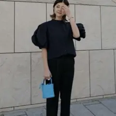 MACHATT パフスリーブシャツ　ネイビー　美品