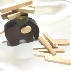 木製 バランスゲーム ゾウ 積み木 インテリア