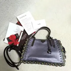 稀少 美品 コーチ　ドリーマー　スタッズ　リベッツ　トートバッグ　2way