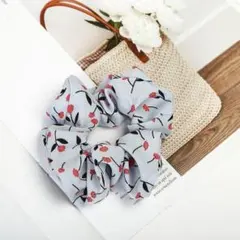 シュシュ,No.21,花柄,髪留め,ヘアゴム