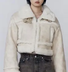 EMODA ショートフェイクムートンブルゾン