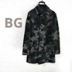 ビージー BG(コムサ) 迷彩柄ウールステンカラーコート L