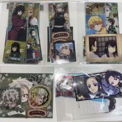 鬼滅の刃 キャラクターカード＆シール、缶バッチセット