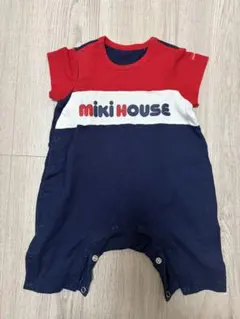 MIKI HOUSE ロンパース 赤/ネイビー　70