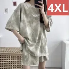 セットアップ Tシャツ ハーフパンツ 4XL 半袖 レディー 上下セット
