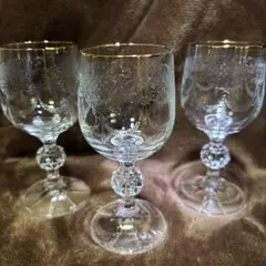 ボヘミアクリスタル　ワイングラス 3客セット
