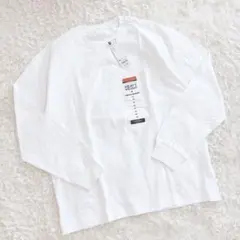 【新品】　GU　ヘビーウェイトクルーネックT長袖　白　M　ユニセックス