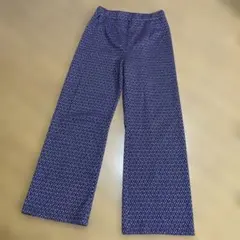 新品未使用、ジーナシス、ニットイージーパンツ、パープル