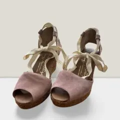 【美品】ピンク　ガイモ　エスパドリーユ　リボンサンダル　サイズ22.５