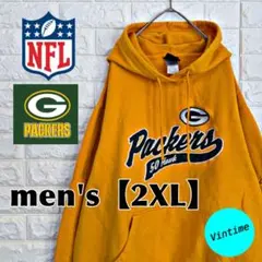 y154【NFL】刺繍ロゴ パーカー【メンズ2XL】マスタード
