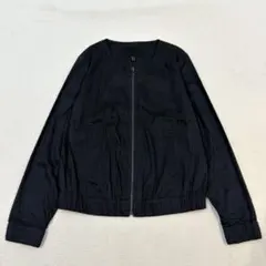 iCB ノーカラーブルゾン リネン混 ブラック ジャケット 黒 9号のサムネイル