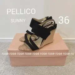 sunny サンダル　23 ウェッジソール　PELLICO ペリーコ　ブラック