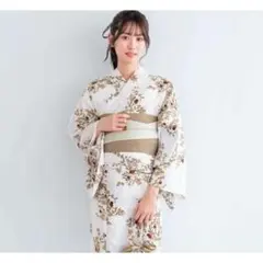 ◆ノー皺加工最高級クールパス◆茶色生成立涌猫の夏浴衣◆洗えるしわにならないゆかた ◇ノー皺加工最高級クールパス◇紫陽花（あじさい）花の夏浴衣◇洗える