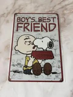 ブリキ看板 SNOOPY BOY'S BEST FRIEND インテリア雑貨