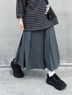 ニコアンド[be with M]Misayoフロントタックパンツ チャコール L