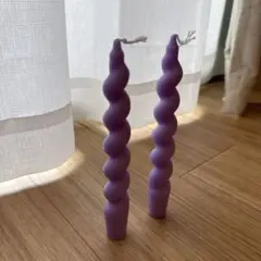 パープルツイストキャンドル2本セット