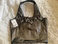 LUDLOW ラドロー トートバッグ メタリック シルバー ハートモチーフ UA 