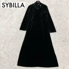 シビラ ロングワンピース【L】フレア Aライン マキシ丈 ベロア きれいめ 美品 Tiaclasse ワンピース 「安田美沙子さん着用」ベロアラインフレア