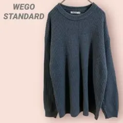 WEGO STANDARD 長袖ニット　リブ編み　クルーネック　メンズ/M