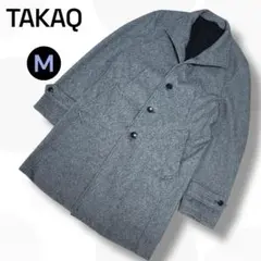TAKA-Q コート M ヘリンボーン柄 軽い 柔らかい 着やすい 美品 通勤