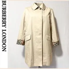 美品 バーバリー ロンドン ステンカラーコート スプリングコート ノバチェック