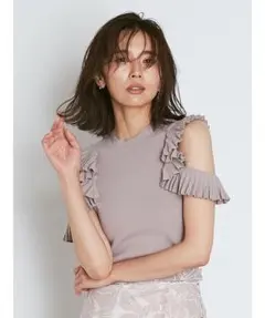 【新品】SNIDEL プリーツラッフルスリーブニットプルオーバー