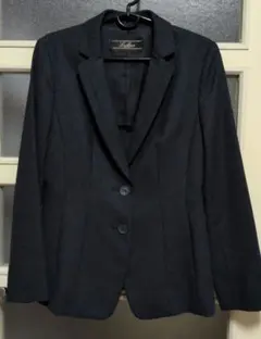 レリアン　パンツスーツ　ネイビー　9号　ウール・シルク混素材