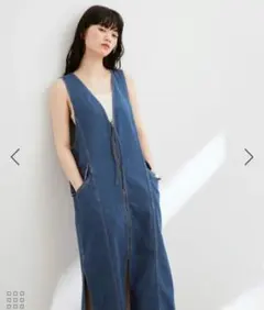 アダムエロペ　ADAM ET ROPÉ　2WAYデニムジャンパースカート　F　青